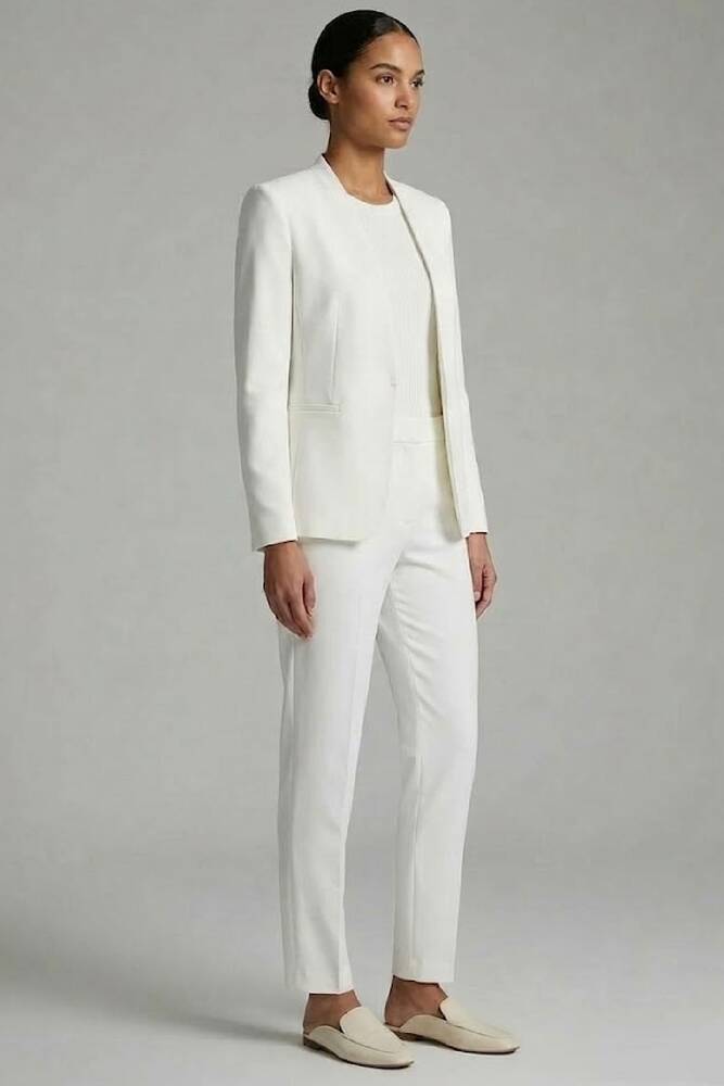 Kadın Yan Cep Mini Tokalı Pantolon 19070593 Beyaz 