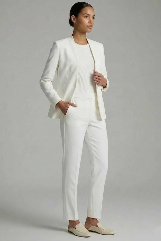 Kadın Yan Cep Mini Tokalı Pantolon 19070593 Beyaz 