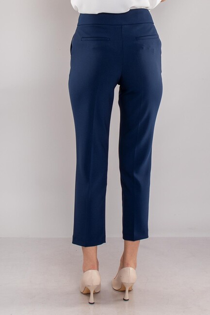 Kadın Yan Cep Mini Tokalı Pantolon 19070593 Lacivert - Thumbnail