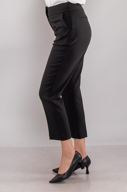 Kadın Yan Cep Mini Tokalı Pantolon 19070593 Siyah (3)