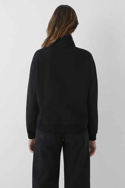 Kadın Yarım Fermuarlı Basic Sweat 1S10572-900 Siyah - 6