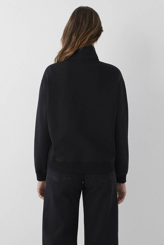 Kadın Yarım Fermuarlı Basic Sweat 1S10572-900 Siyah - 6
