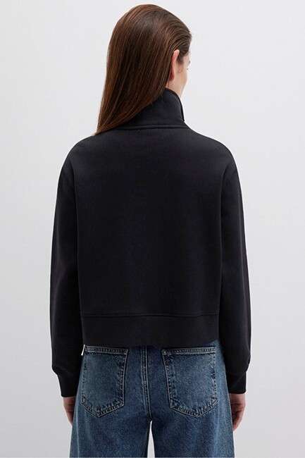 Kadın Yarım Fermuarlı Sweat 1S10391-900 Siyah (3)