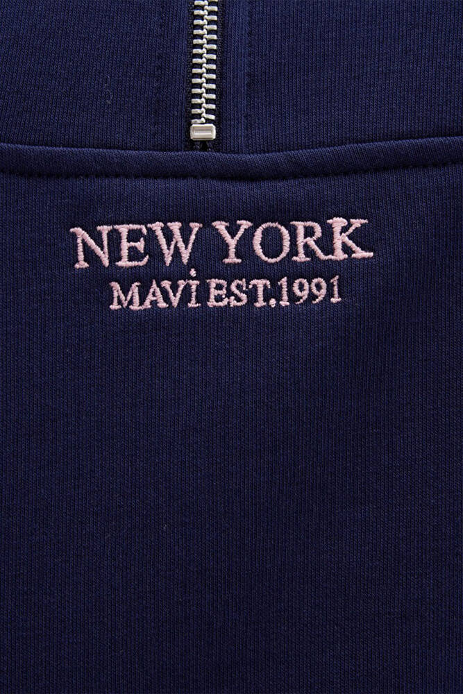 Kadın Yarım Fermuarlı Sweat 1S10501-80729 Lacivert 