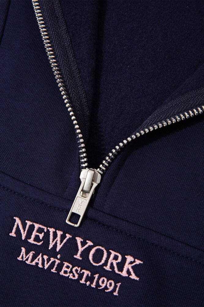 Kadın Yarım Fermuarlı Sweat 1S10501-80729 Lacivert 