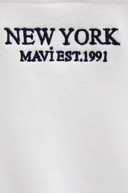 Kadın Yarım Fermuarlı Sweat 1S10502-70057 Beyaz - Thumbnail