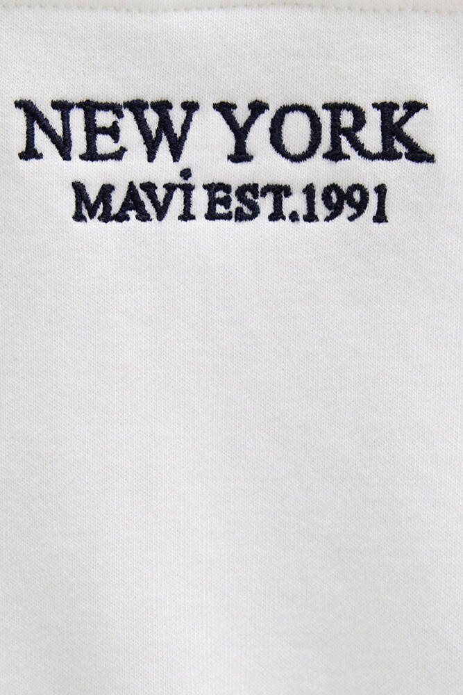 Kadın Yarım Fermuarlı Sweat 1S10502-70057 Beyaz 