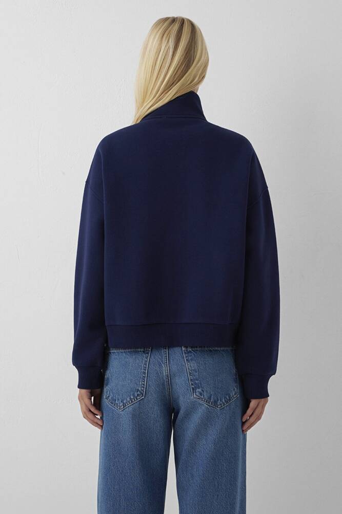 Kadın Yarım Fermuarlı Sweat 1S20132-84371 Lacivert - 6