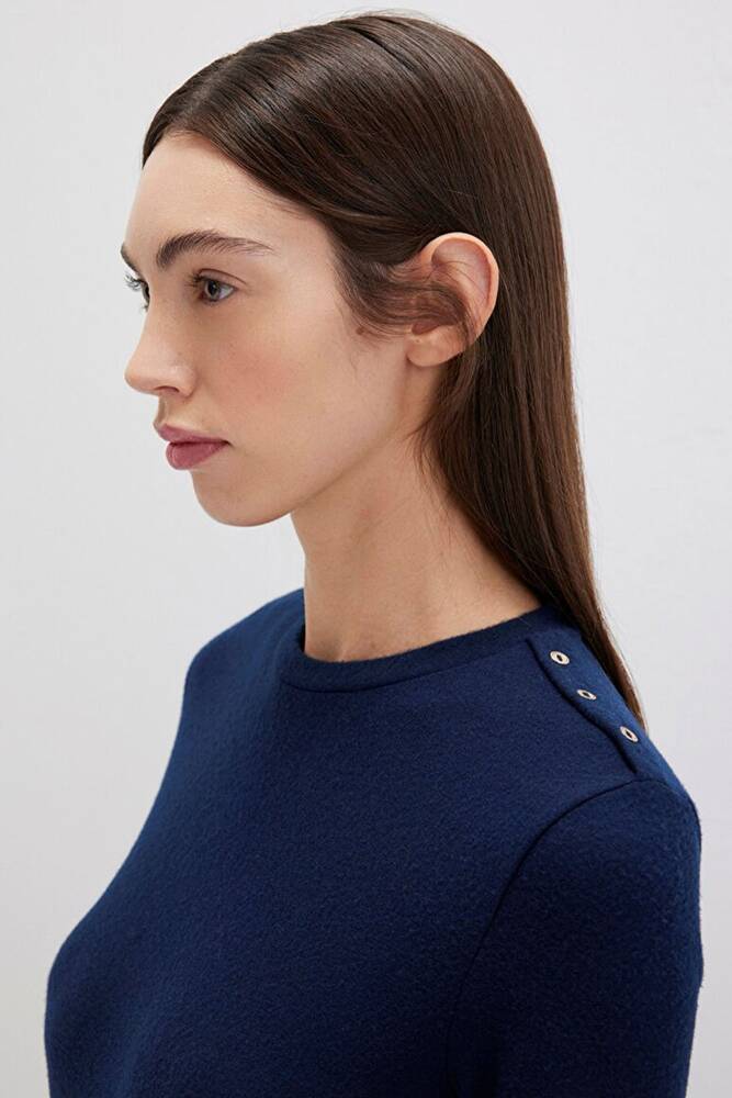 Kadın Yarım Kollu Penye 1613332-82318 Lacivert 