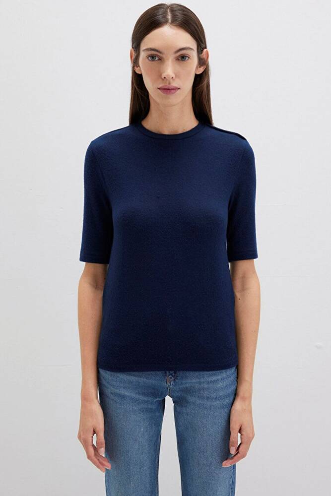 Kadın Yarım Kollu Penye 1613332-82318 Lacivert 