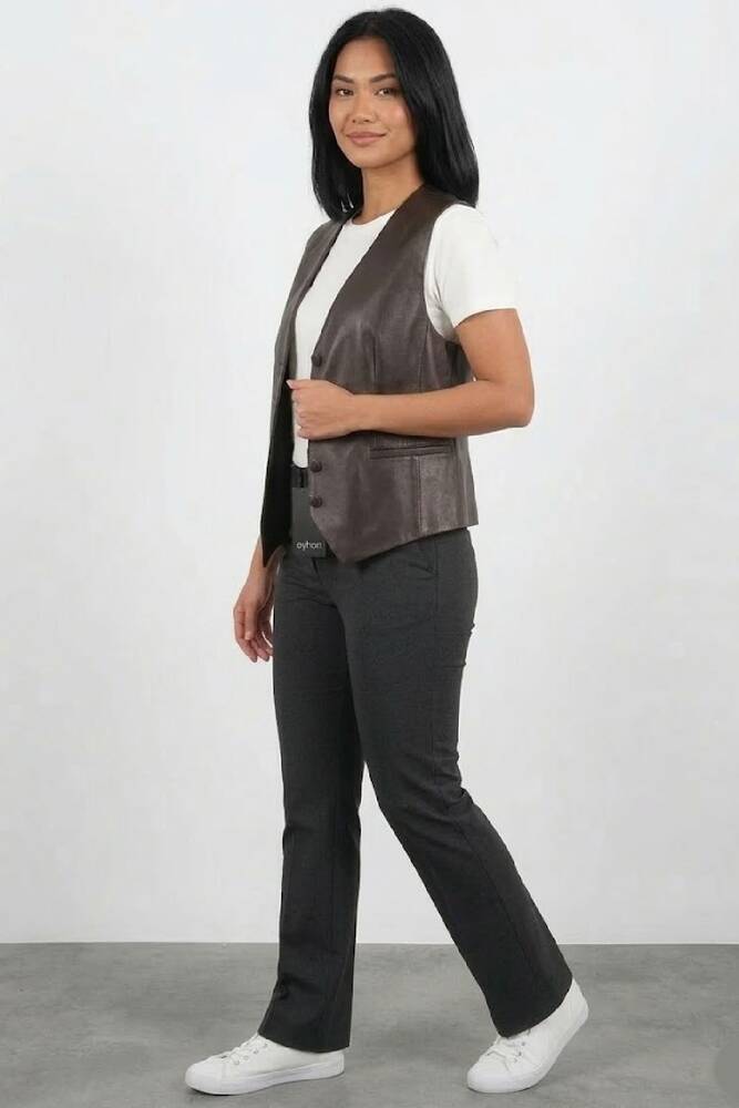 Kadın Yelek 1909584 Kahve 