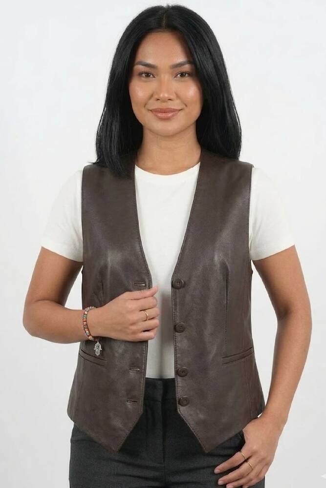 Kadın Yelek 1909584 Kahve 