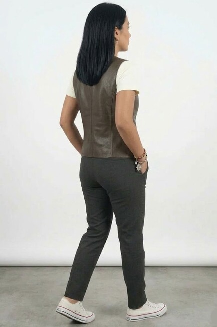 Kadın Yelek 1909584 Kahve - Thumbnail