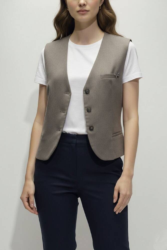 Kadın Yelek 1909629 Bej 