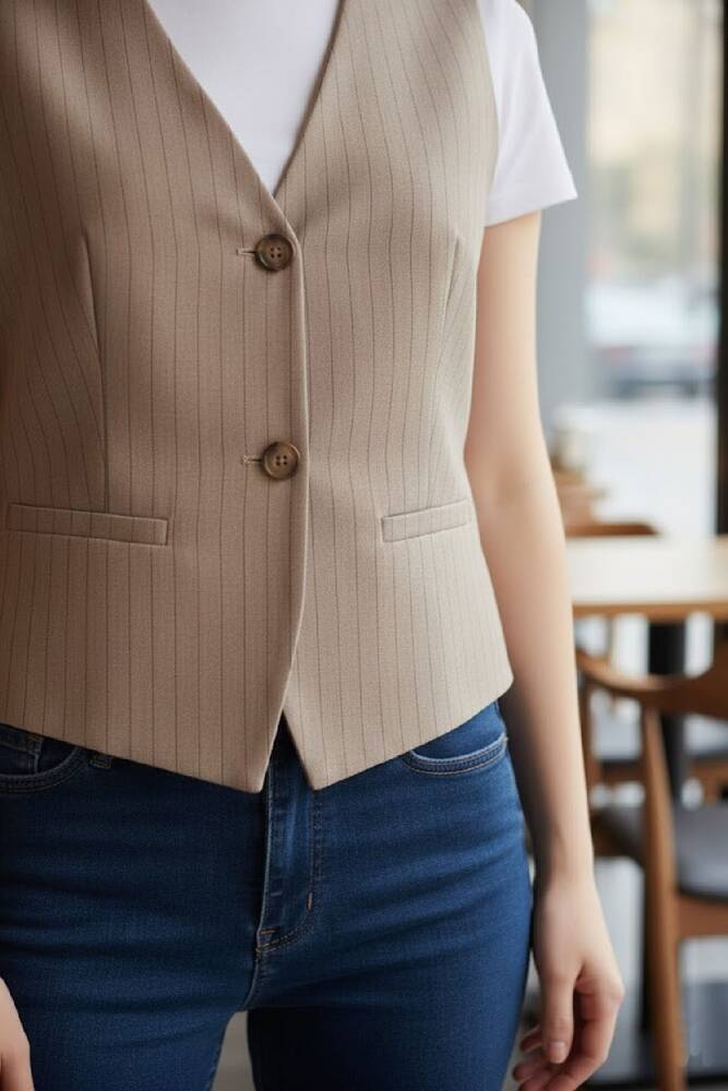 Kadın Yelek 1909636 Bej 