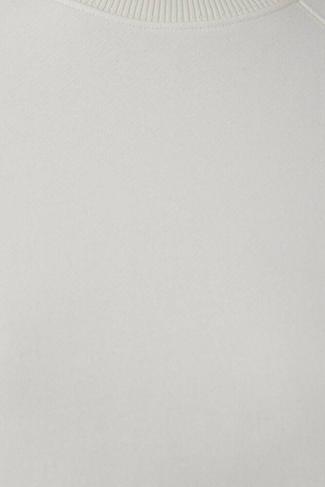 Kadın Yuvarlak Yaka Basıc Sweat 1S10578-70049 Ekru 