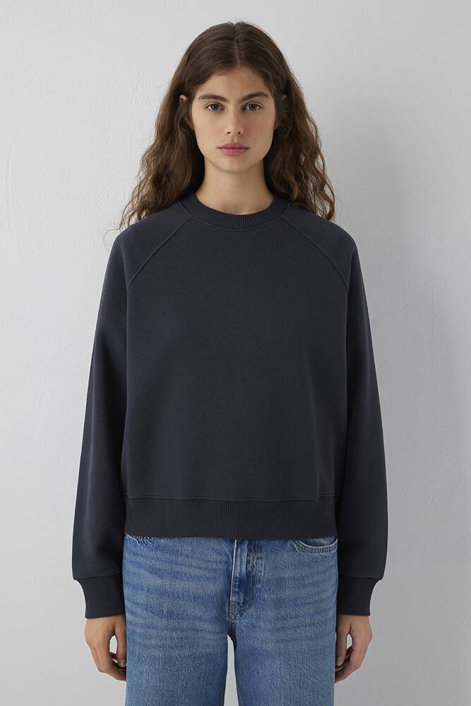 Kadın Yuvarlak Yaka Basıc Sweat 1S10578-70499 Lacivert 