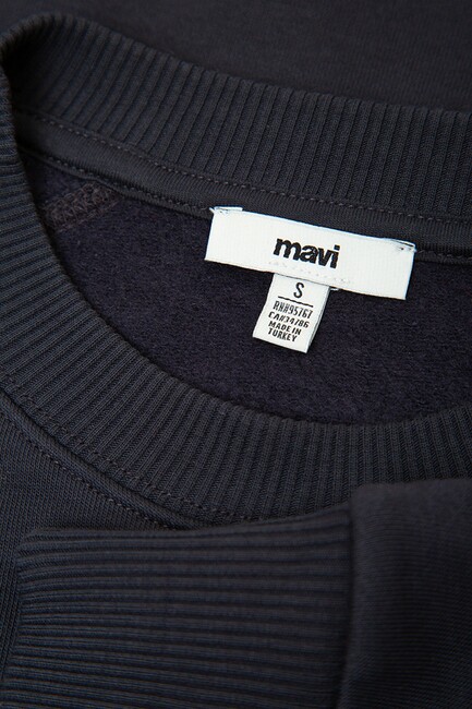 Kadın Yuvarlak Yaka Basıc Sweat 1S10578-70499 Lacivert - Thumbnail