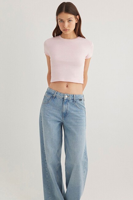 Kadın Yuvarlak Yaka Basic Tişört 1600814-89200 Pembe (2)