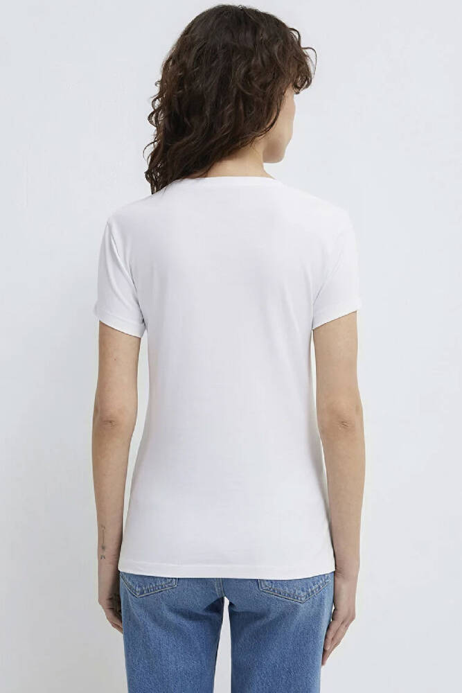 Kadın Yuvarlak Yaka Basic Tişört 162767-620 Beyaz 