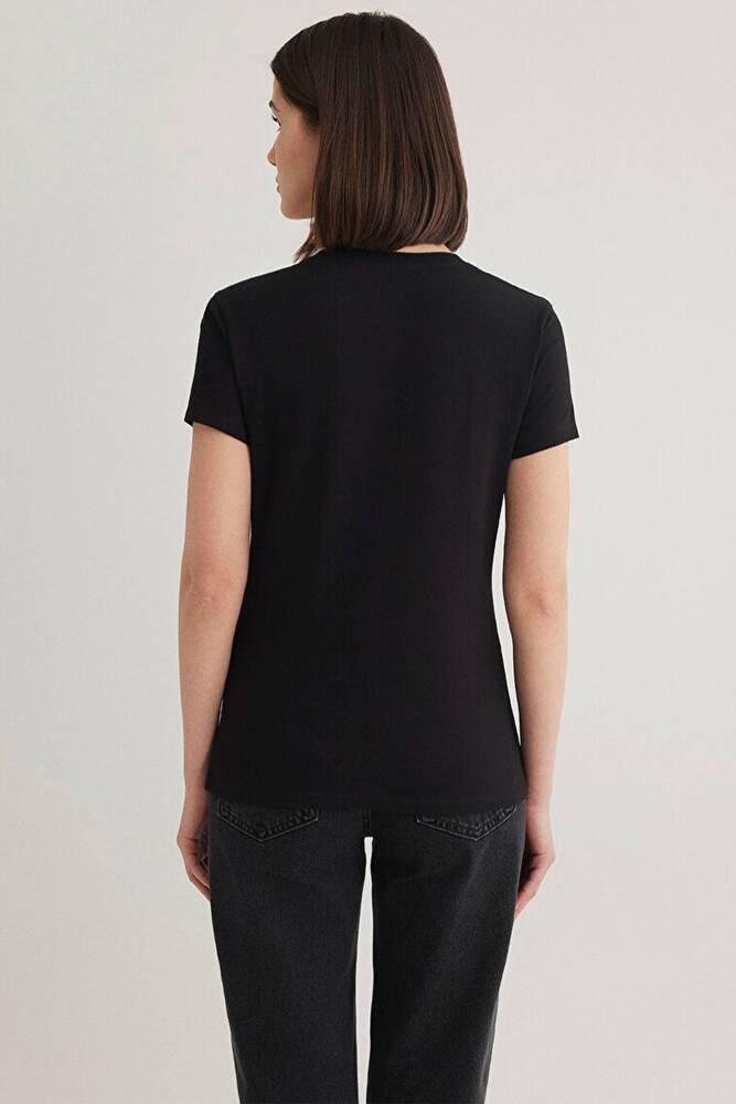 Kadın Yuvarlak Yaka Basic Tişört 162767-900 Siyah 