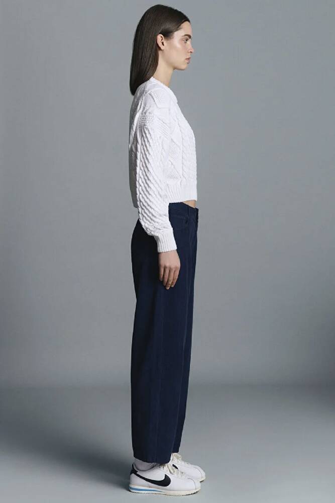 Kadın Yuvarlak Yaka Kazak 1710796-80194 Ekru 