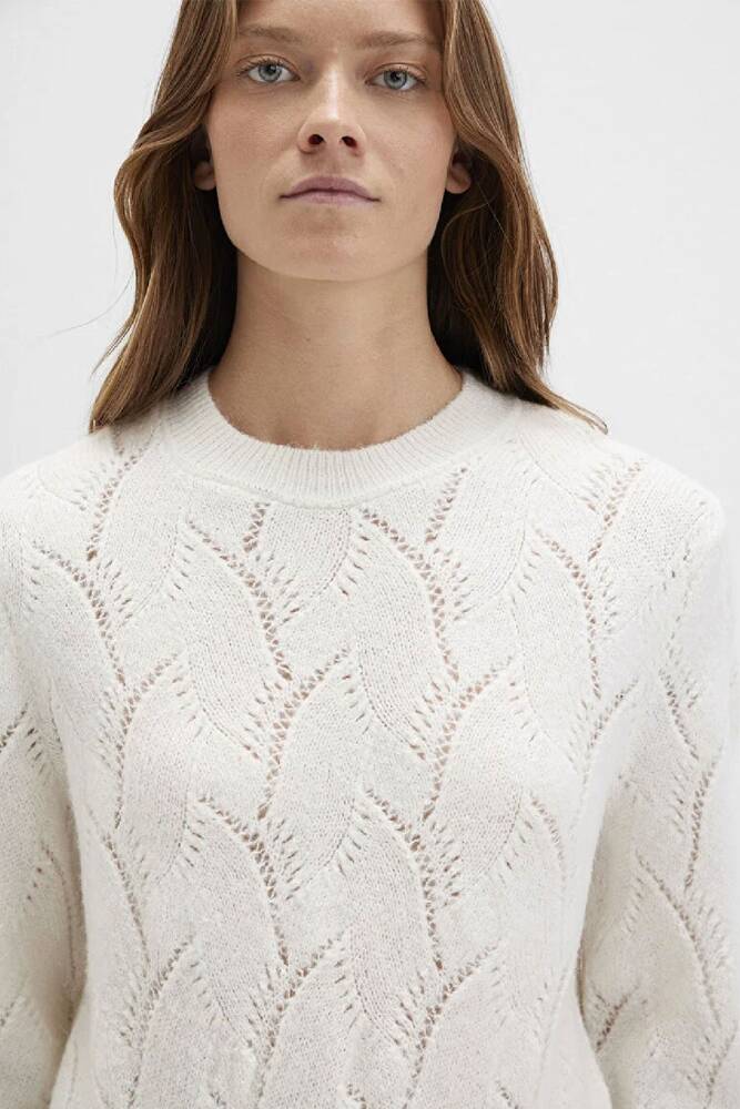 Kadın Yuvarlak Yaka Kazak 1710799-70057 Ekru 