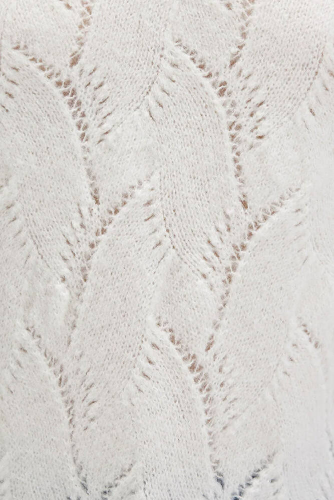 Kadın Yuvarlak Yaka Kazak 1710799-70057 Ekru 