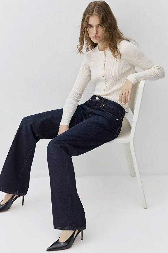 Kadın Yuvarlak Yaka Kazak 1710830-70057 Ekru 