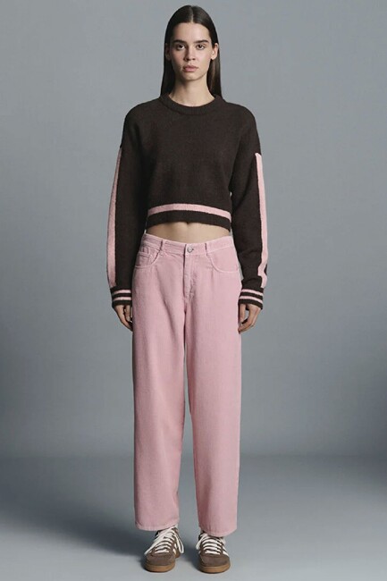 Kadın Yuvarlak Yaka Kazak 1710876-70251 Kahve (3)