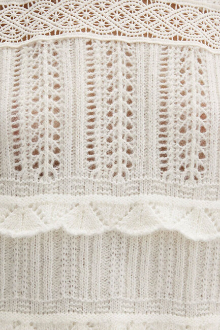 Kadın Yuvarlak Yaka Kazak 1710881-80194 Ekru - Thumbnail