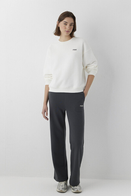 Kadın Yuvarlak Yaka Logo Sweat 1S10490-80194 Ekru  (1)