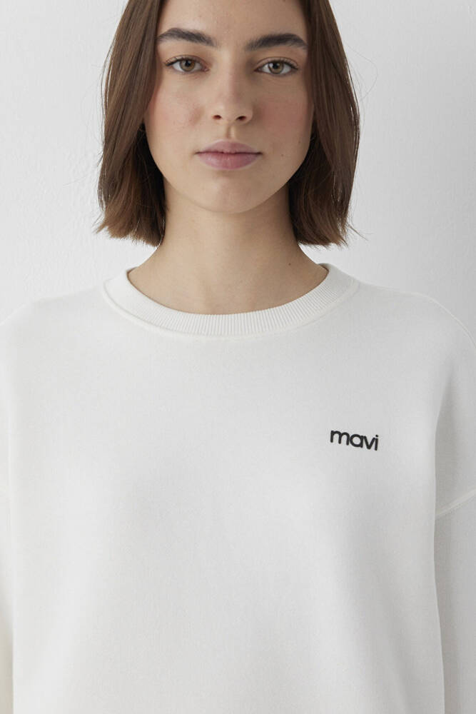 Kadın Yuvarlak Yaka Logo Sweat 1S10490-80194 Ekru - 6