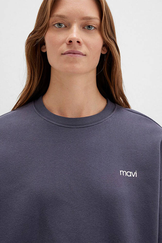 Kadın Yuvarlak Yaka Logo Sweat 1S10490-80932 Gri 