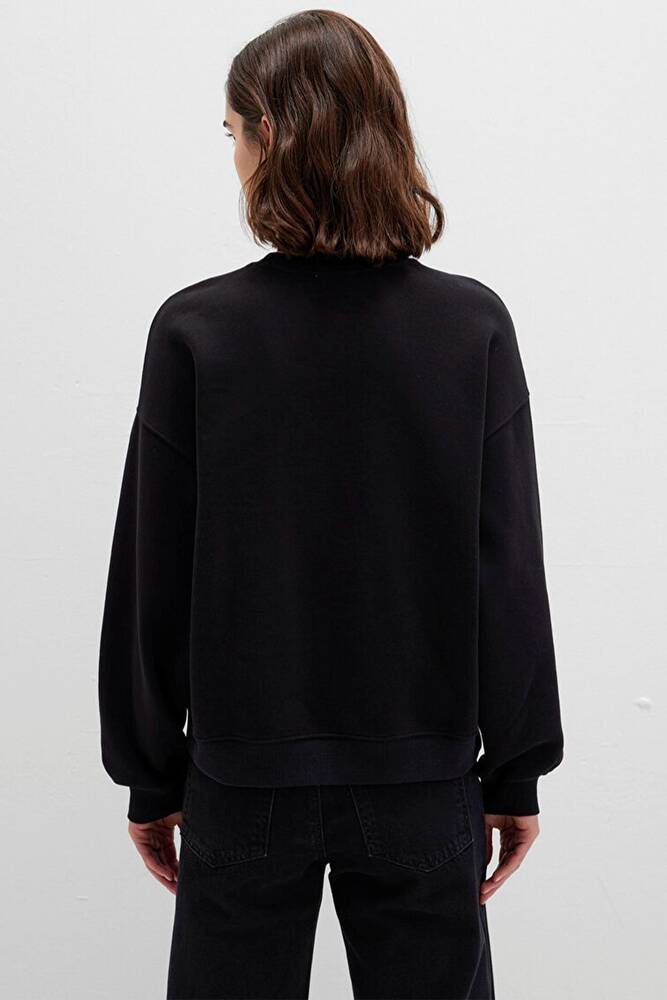 Kadın Yuvarlak Yaka Logo Sweat 1S10490-900 Siyah 