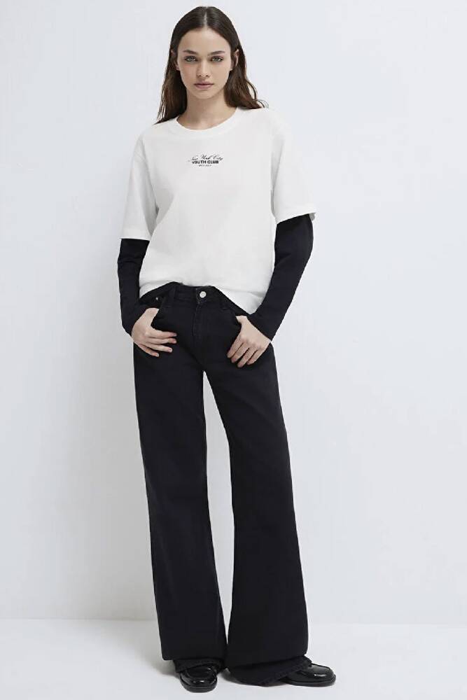 Kadın Yuvarlak Yaka Modelli Penye 1613766-70057 Beyaz 