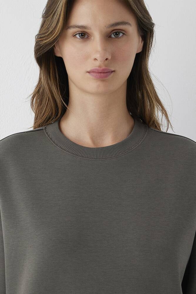 Kadın Yuvarlak Yaka Sweat 1S10571-71553 Haki 