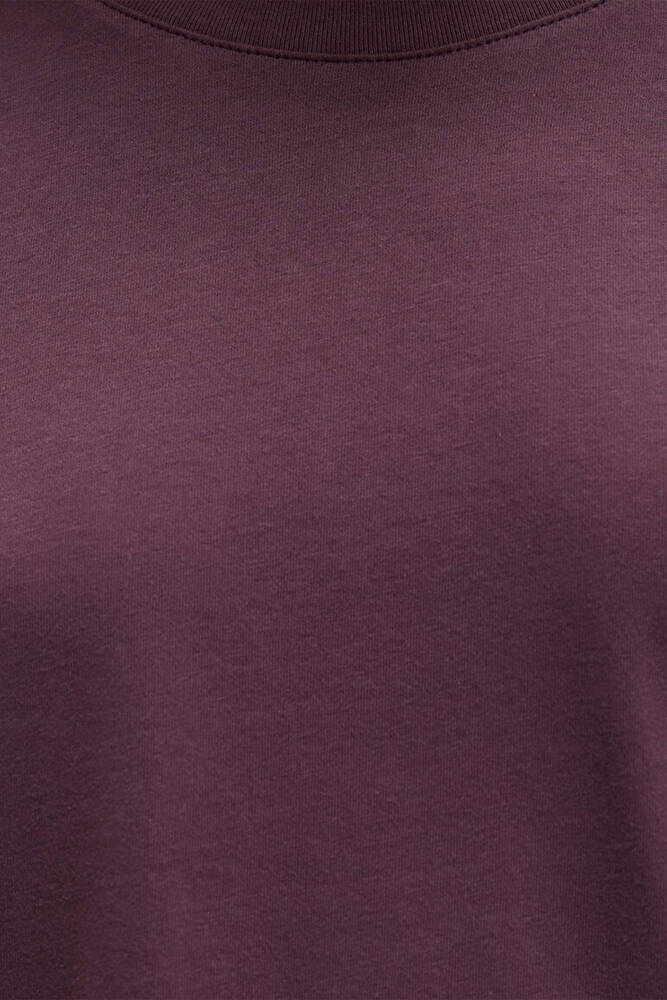 Kadın Yuvarlak Yaka Tişört 1600955-70434 Bordo 