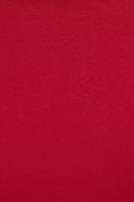 Kadın Yuvarlak Yaka Tişört 1600955-86417 Kırmızı - Thumbnail