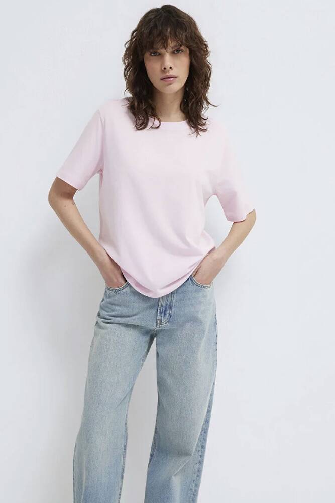 Kadın Yuvarlak Yaka Tişört 1600955-89200 Pembe 