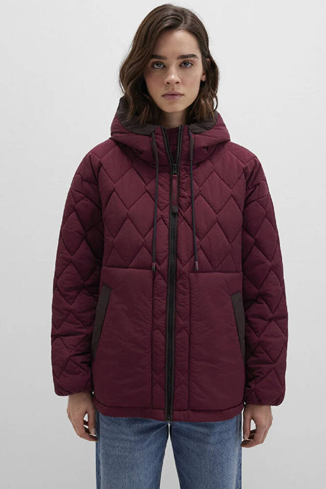 Kapüşonlu Ceket 1110499-90705 Bordo 