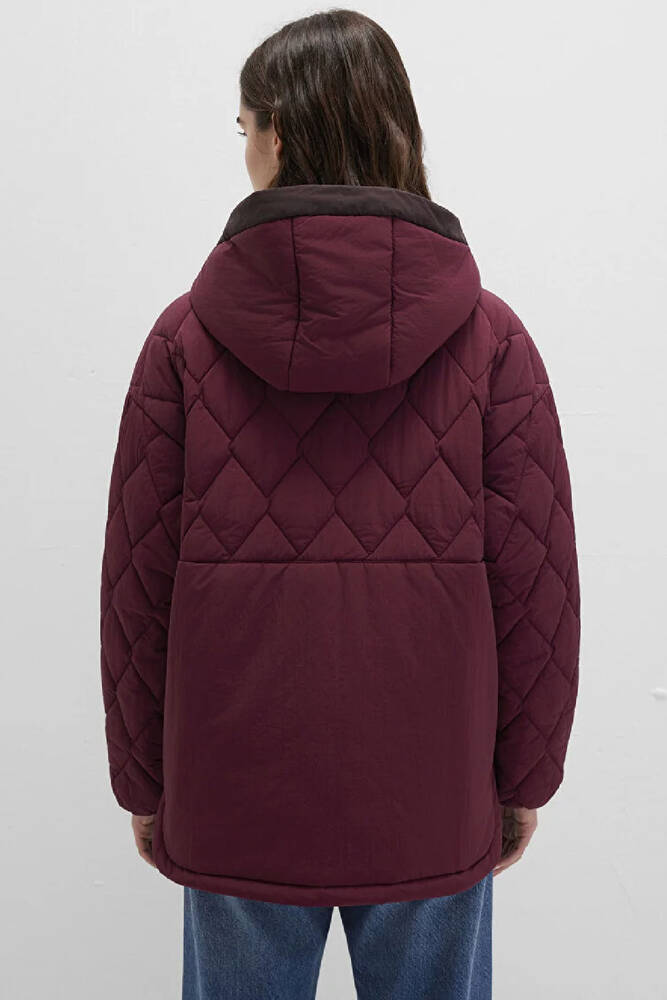 Kapüşonlu Ceket 1110499-90705 Bordo 