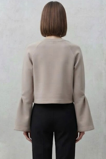 Kasha Kadın Modal Reglan Kol Sweat 27KSW013-1 Bej  (2)