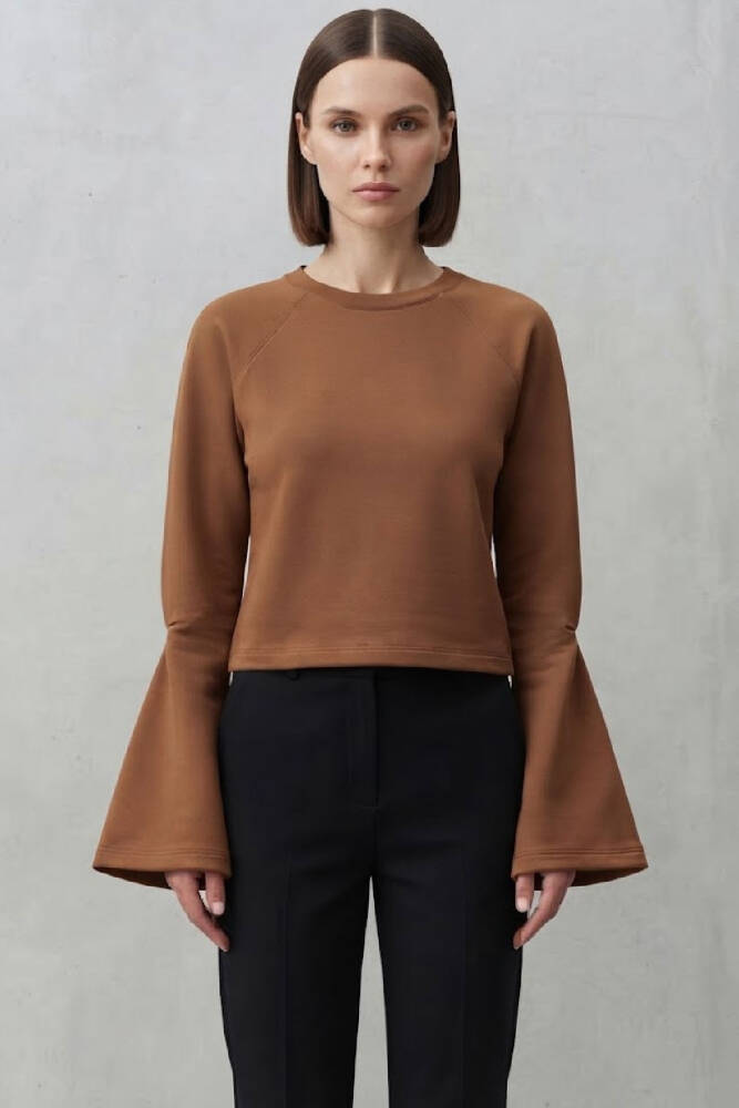 Kasha Kadın Modal Reglan Kol Sweat 27KSW013-1 Kahve  - 1