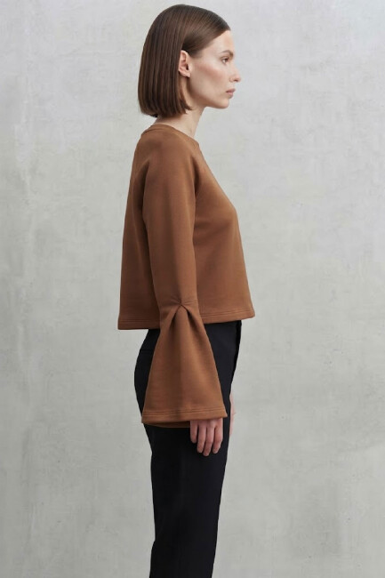 Kasha Kadın Modal Reglan Kol Sweat 27KSW013-1 Kahve  (1)