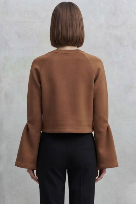 Kasha Kadın Modal Reglan Kol Sweat 27KSW013-1 Kahve  (2)