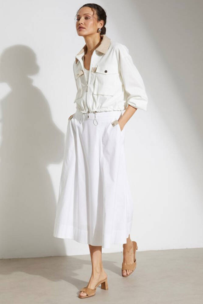 Kasha Kadın Poplin Bomber Mont 26YM003 Ekru - 2