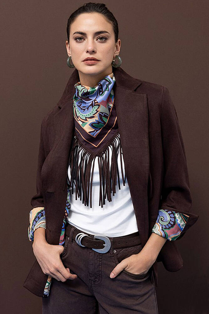 Kasha Kadın Süet Blazer Ceket 27KCK004-1 Kahve - 1