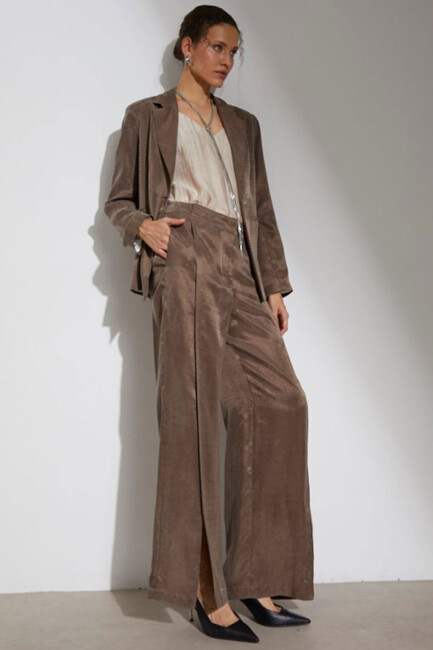 Kasha Kadın Tencel Ceket 26YC008 Kahve