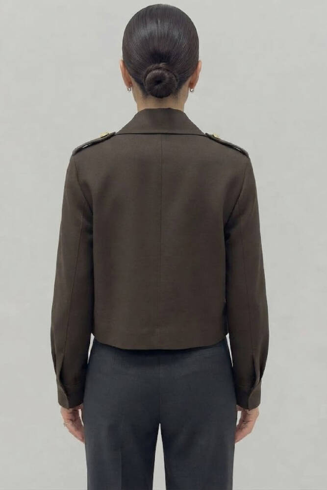 Kasha Kadın Tencel Kısa Mont 26YM001 Kahve  - 3